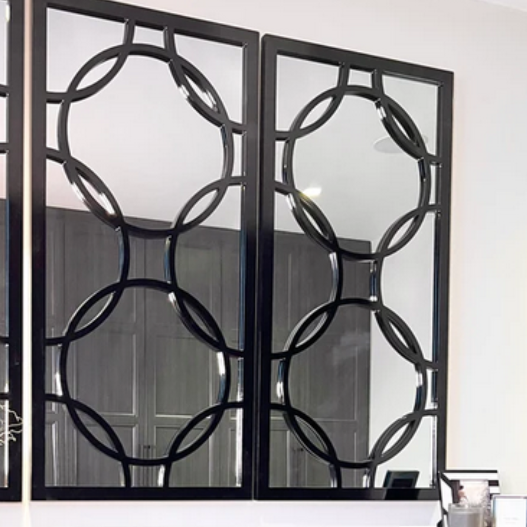 Black Trim Rectangular Wall Mirror