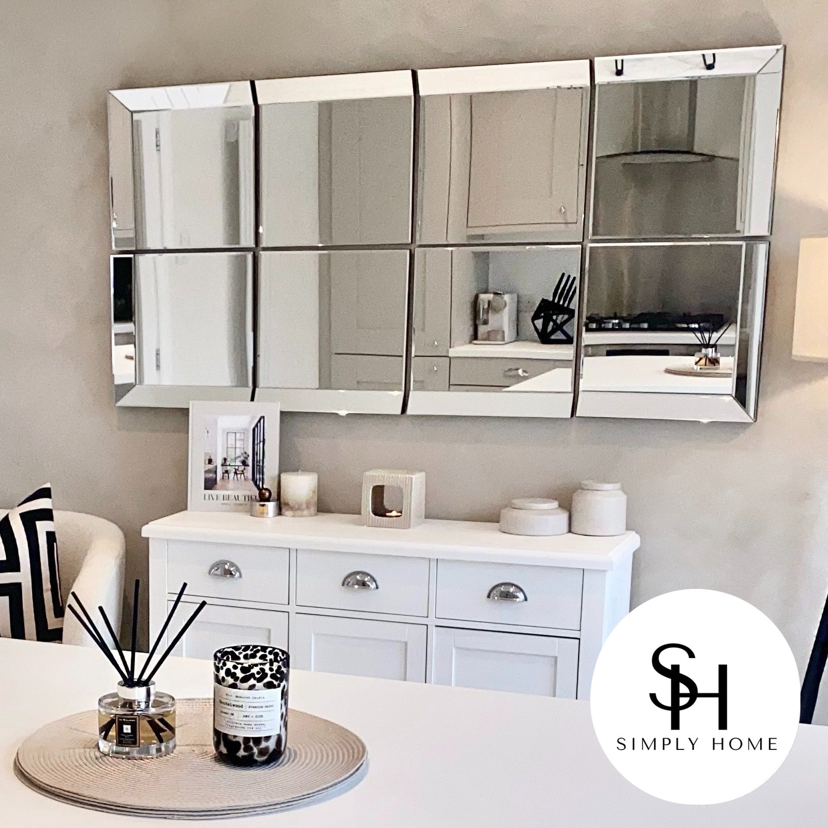 Set of 8 Panel Wall Mirrors