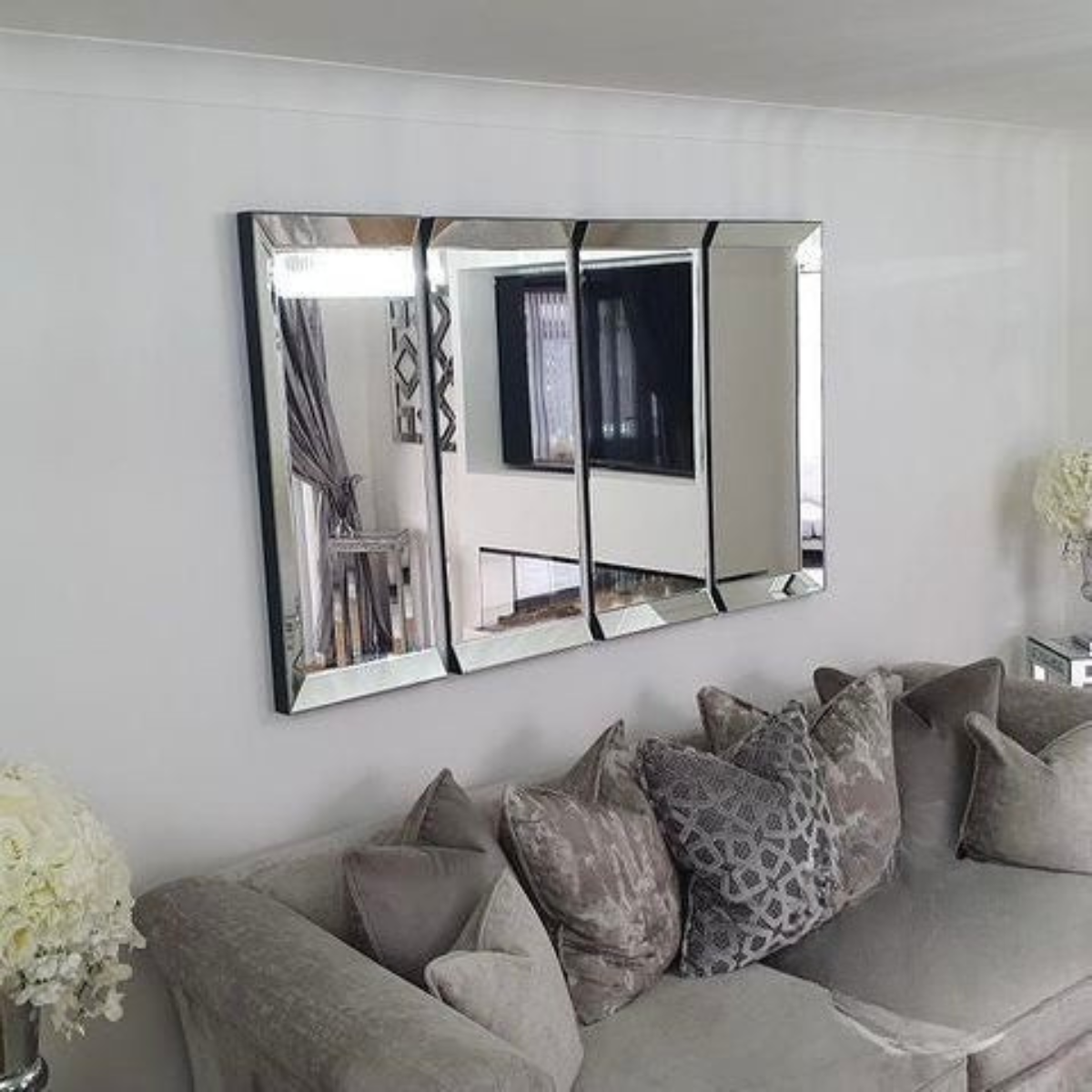Large 4 Panel Wall Mirror