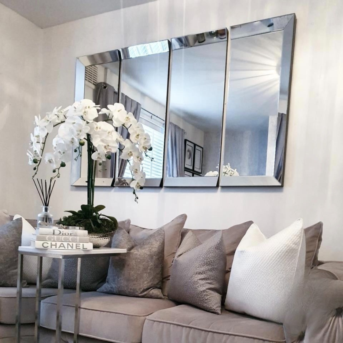 Large 4 Panel Wall Mirror