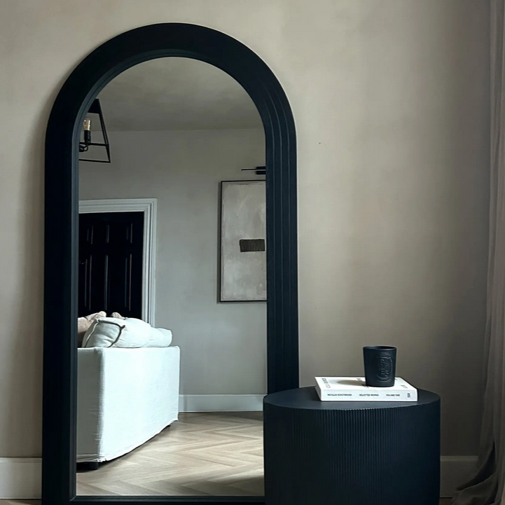 Black Stepped Arch Full Length Mirror